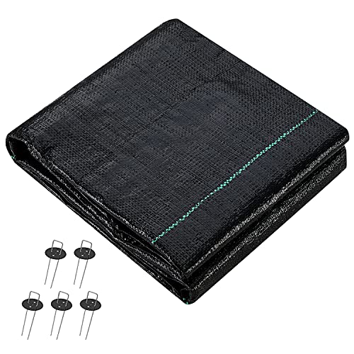UWIOFF Weed Barrier Landscape Fabric, 4ft x 20ft Durable & Heavy-Duty Garden Landscaping Fabric, Premium UV Resistant Weed Block Gardening Mat, Weed Control Ground Cover for Outdoor Gardens - size: 4ft X 20ft