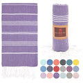 Turkish Beach Towel | 100% Cotton, Prewashed, 38 x 70 Inches | Quick Dry, Sand Free, Lightweight | Large Bath Towel for Beach, Pool, Bathroom, SPA, Gym, Yoga and Beach Blanket (Medium Purple) - color: White Purple