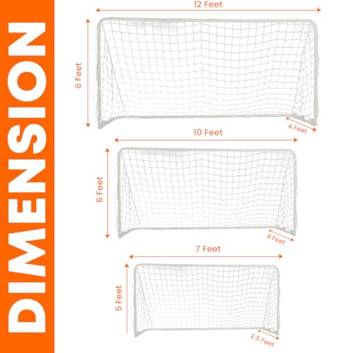 Folding Soccer Goal (12'x6',10'x6',7'x5'), Portable, Light Weight, Steel Frame, Easy to Carry, Perfect for Solo/Team Practice Training, Three Sizes - size: 7' X 5'