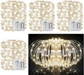 33Ft String Lights Battery Operated with Remote Control Timer, 100LED 4 Pack Waterproof 8 Modes Copper Wire Twinkle Fairy Lights for Bedroom Indoor Outdoor Wedding Dorm Christmas Decorations - style: 33ft, White