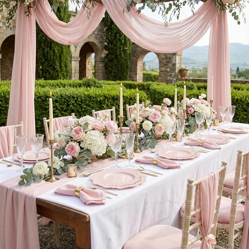 COLOSUS 100 pcs Pink Plastic Plates Set, Nice Disposable Plates,Pink Disposable plates Set for 50 Guest include 50 Dinner Plate 10.5 &50Dessert plates 8.25 for Party,Wedding, Birthday,Mother's Day - color: Pink