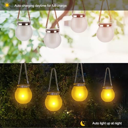 Solar Lanterns Outdoor Waterproof Hanging - Solar Lantern Garden Decor, Lanterns Lights for Backyard Porch Patio Table Yard Balcony Lawn Pathway - color: Black
