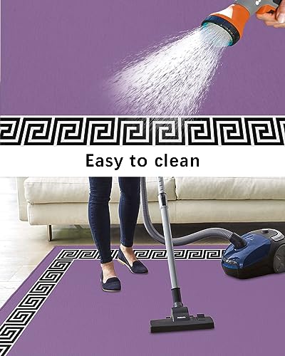 Outdoor Rug 4'x6' for Patio Clearance Large Outside Rug Chenille Patio Rugs Indoor Outdoor Carpet Modern Minimalist Chinese Pattern Purple Area Rugs for Camping Porch Deck Balcony - color: Patternidt2035, size: 4' x 6' (Rectangular)