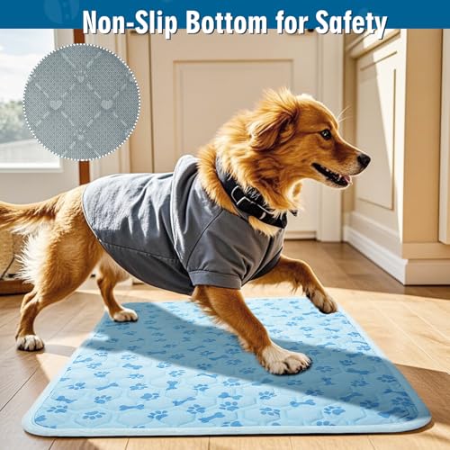 Cooling Mat for Dogs, Q-Max>0.5 Reusable Washable Dog Cooling Pad, Non-Toxic Breathable Pet Cool Blanket, Portable Cooling Bed for Dogs Cats, Indoor Outdoor Summer Heat Relief, No Refrigeration Needed - size: Small