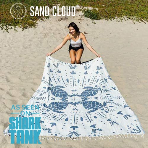 Sand Cloud Extra Large Turkish Beach Towel - Sand Free - 100% Organic Turkish Cotton Yarn - Quick Dry Towel for Beach, Picnic, Blanket or Bath - As Seen on Shark Tank - Marine Life (Prism Turtles XL) - color: Prism Turtles, size: X-Large