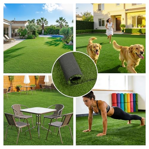 HEBE Fake Grass Pee Pad for Dogs 32"x48", Artificial Grass Turf for Indoor Outdoor Potty Training, Washable Dog Potty Grass Mat with Drainage Holes, Reusable Non-Slip Pet Potty Pad - size: 32''x48'