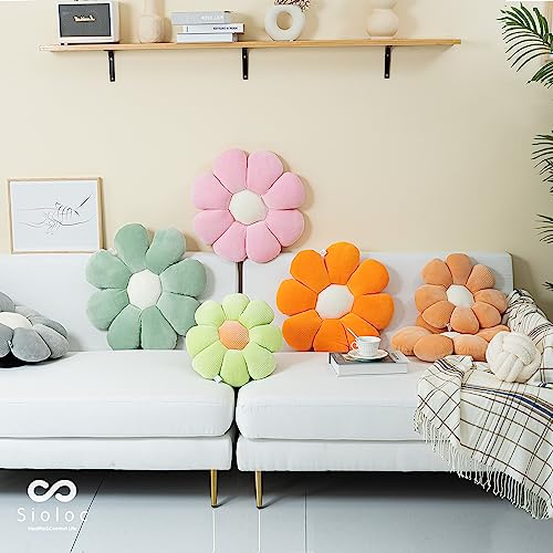 Sioloc Flower Shaped Throw Pillow Butt Cushion, Seating Cushion, Cute Room Decor & Plush Pillow for Bedroom Sofa Chair (Blush, 15.7") - color: Blush
