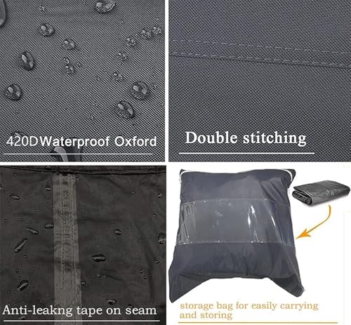 Curved Sofa Cover Outdoor Couch Sectional Protector Waterproof Half Moon Sofa Set Cover with Windproof Elastic Cord for Garden Lawn Indoor Grey (120x38.9x35.8in/305x99x91cm) - size: 120x38.9x35.8in/305x99x91cm