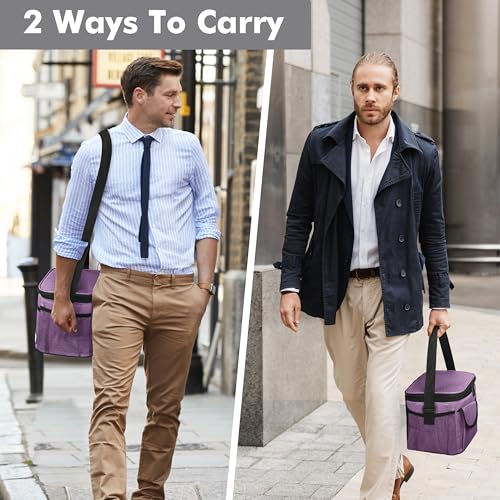 Tirrinia Insulated Lunch Bag for Women Men, Leakproof Lunch Box Containers for Adult, Work, School, Soft Lunchbox for Kids,Boys, Adult Cooler Bag for Picnic Hiking Beach,Purple - color: Purple, size: Medium -8L