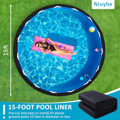 260G/M² Pool Pads for Above Ground Pool, 15FT Round Under Pool Mat Made of Durable and Prevents Puncture Geotextile Material to Protection and Extend The Life of Inflatable Swimming Pool or Hot Tub - size: 15FT