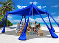 Beach Tent Sun Shelter Beach Canopy Tent Sun Shade Pop Up 10x10 UPF50+ with 8 Sandbags-2 Sand Shovel-Portable 4 Aluminum Poles-Ground Pegs-Easy Setup for Outdoor Family Camping Fishing Picnic - color: Navy
