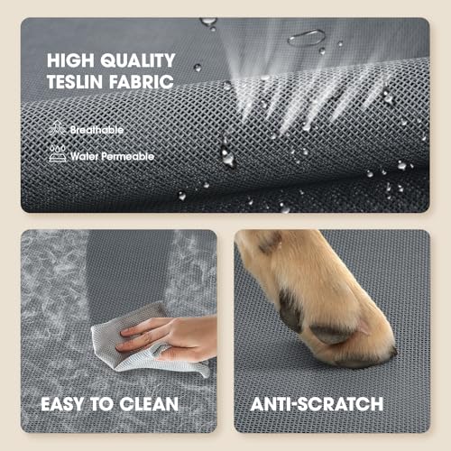 Czpalo Elevated Dog Bed, Raised Outdoor Dog Bed for Large Sized Dogs, Portable Cooling Pet Cot with Breathable & Washable Mesh, Indoor & Outdoor Pet Hammock with Skid-Resistant Feet. - color: Grey, size: L(43.30"x31.90"x8.00")
