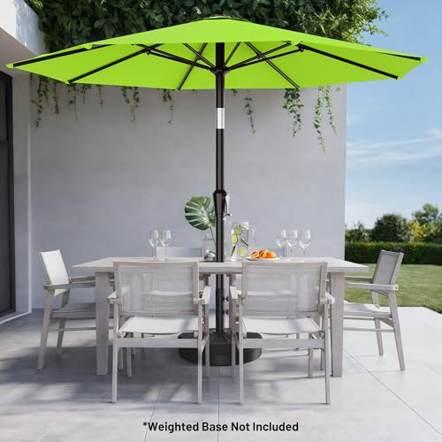 AreShark 10 FT Outdoor Patio Umbrella, Patio Table Umbrella with Push Button Tilt and Crank, Outdoor Patio Umbrellas with 8 Fiberglass Ribs, Patio Umbrellas for Market, Garden, Pool (Apple Green) - color: Apple Green