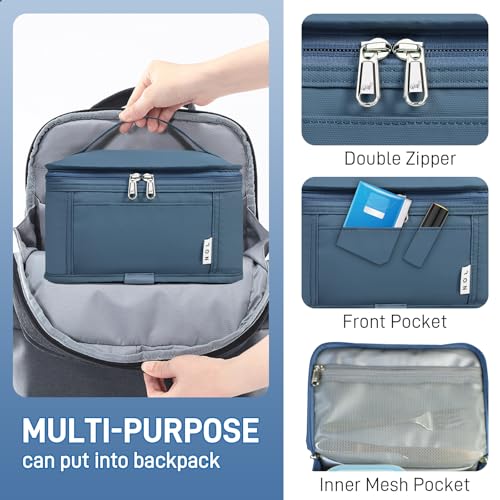 NOL Natural Organic Lifestyle Small Lunch Bag Mini Lunch Box Insulated Lunch Bag for Men/Women Leakproof Cooler Tote Bag Lightweight Nylon Waterproof Lunch Box For Work, Dusty blue - color: Dusty blue, size: Medium(5 Liters)