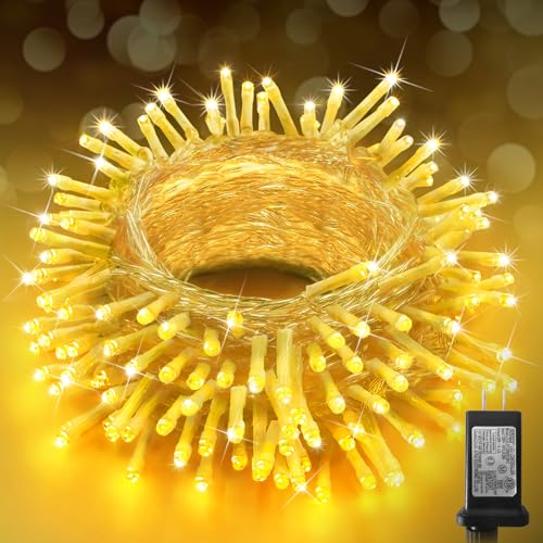 KNONEW Christmas String Lights Indoor Plug in,60FT 180LED Outdoor Waterproof Fairy Lights,8 Lighting Modes,Timer Memory Function for Bedroom Patio Balcony Party (Warm White) - color: Warm White, size: 60FT 180 LED