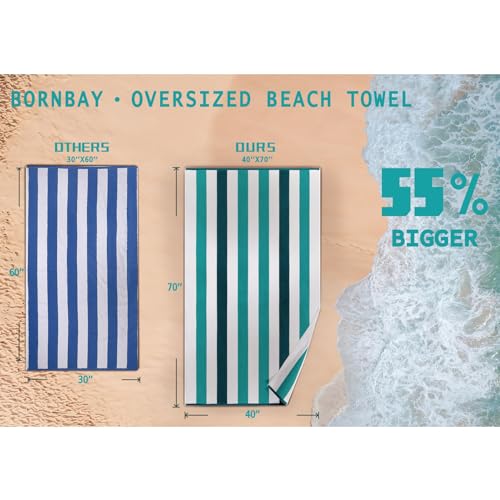 Bornbay Large Beach Towel Oversized - 40"X70" Big Cute Beach Towels, Extra Large Plush Thick Pool Towel, XL Wide Fluffy Yellow Swimming Towel Oversize for Adults Mens Women - color: Yellow Salmon