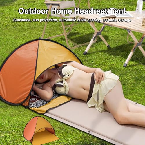 Dog Shade Canopy – Outdoor Pet Tent, Foldable Sun Shelter | Portable UV Resistant Dog Shade Tent, Beach Travel Canopy for Small Pets, Lightweight Windproof Tent with Built-in Holder for Mobile Viewing - color: Yellow and orange