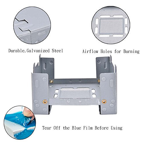 Folding Mini Pocket Stove & Emergency Portable Ultralight Camp Stoves for Backpacking, Camping, Emergency Prep Fit for Pans,Pots,Cups(not include Alcohol)
