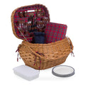 Highlander Picnic Basket, (Red & Blue Tartan Pattern)