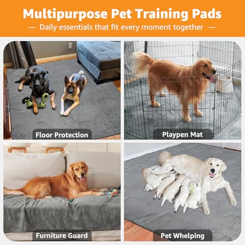 Washable Dog Pee Pads 36x36 2Pack Reusable Puppy Pads, Absorb Dog Mats Non-Slip Puppy Training Pads for Whelping, Potty, Training, Playpen, Crate - size: 36"x36"-2pack