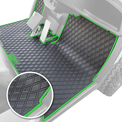 Xtreme MATS Yamaha Compatible Golf Cart Mat, Full Coverage Golf Cart Floor Liner Mat - Compatible with Yamaha Adventurer (2007-2017), G29, YDR, & Drive (Gen1) Models Only - Black with Green Trim - color: Green Trim, size: Drive/G29