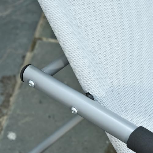 Outsunny Zero Gravity Rocking Chair Outdoor Chaise Lounge Chair Recliner Rocker with Detachable Pillow and Weather-Fighting Fabric for Patio, Deck, Pool, Gray - color: Grey