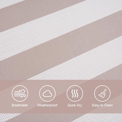 Double Hammock with Stand for Outside, Quick Dry Hammock with Curved Spreader Bars, Pillow and Carrying Bag, 450 Lbs Capacity, Light Brown Stripe - color: Zquick Dry-light Brown Stripe