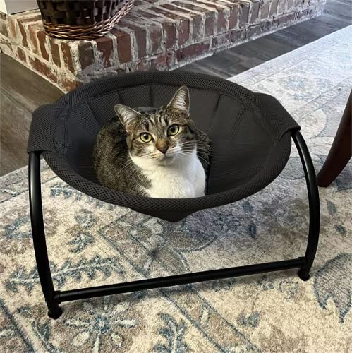 JUNSPOW Cat Bed Dedicated Replacement Net Cover Soft Durable Breathability (Black) - color: Black, size: 16.9"l X 16.9"w (Cloth Cover Replacement)