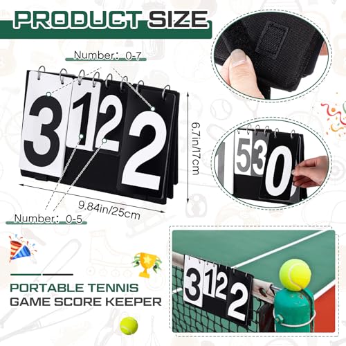 Over Net Tennis Score Keeper Flip Scoreboards Portable for Volleyball Basketball Coaching Tennis Outdoor - color: Black, size: Large Numbers 0-7, Small Numbers 0-5