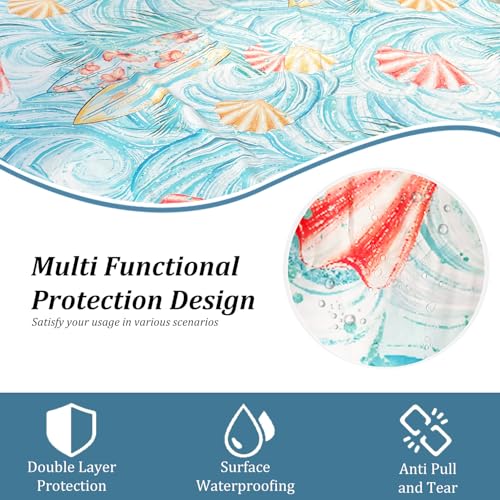 Beach Blanket Waterproof Sandproof Beach Mat 79" X 83" for 2-8 Adults, Sand Free Mat Quick Drying for Travel, Camping, Hiking with 4 Stakes & 4 Corner Pockets (Shell A) - color: Shell