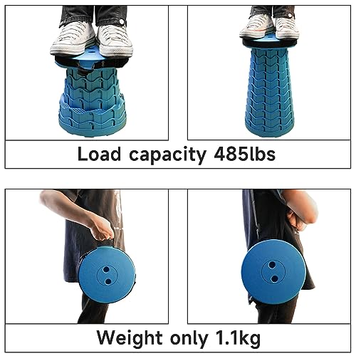 Portable & Lightweight Foldable Camping Chair for Adults, Heavy Duty Folding Stool with Adjustable Shoulder Strap, Perfect for Picnic, Beach, Backyard, and Sporting Events, Max Weight 400lbs - color: Blue