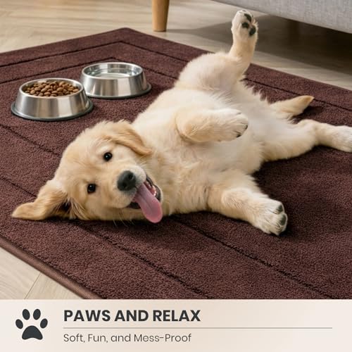 PURRUGS Dirt Trapping Door Mat 24" x 59", Non-Slip/Skid Machine Washable Entryway Rug, Dog Doormat, Super Absorbent Welcome Mat for Muddy Wet Shoes and Paws, Brown - color: Brown, size: 24" X 59"
