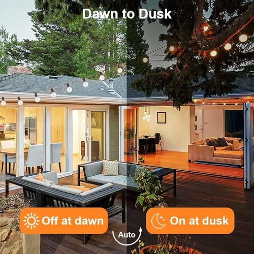 SUNTHIN 50ft Solar String Lights, USB Rechargeable Solar Outdoor Lights with 24 Waterproof & Shatterproof G40 LED Bulbs for Patio, Porch, Garden, Deck, Bistro, Cafe, Camping - size: 50 Feet