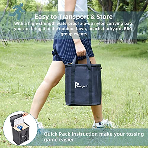 Kubb Yard Game Set for Adults & Families - Viking Chess Outdoor Heave Hardwood Wooden Toss Game with 10 Blocks, 6 Batons, Carrying Bag | Perfect for Backyard Party BBQ Lawn Camping Beach - color: Blue