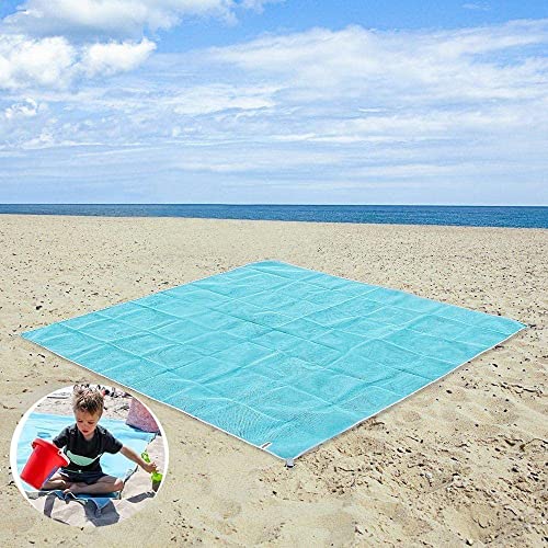 Beach Blanket Sandproof Beach Mat Sand Free Large 79'' x 79'' Portable Sandless Fast Dry Easy Clean Sand Proof Blanket for Beach Travel,Hiking Accessories Essentials