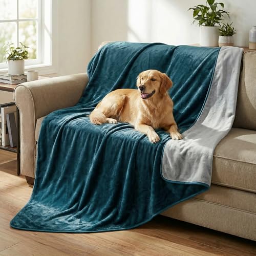 Lavish Home Waterproof Blanket - 80x80 King-Size Blanket for Kids, Pets, and Outdoors - Throw for Bed, Couch, Chair and Car (Green) - color: Green
