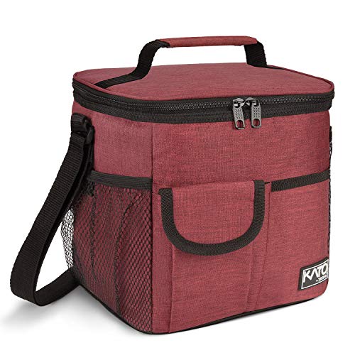 Tirrinia Insulated Large Lunch Bag for Women Men, Leakproof Lunch Box Containers for Adults, Work, School, Soft Lunchbox for Kids, Boys, Adult Cooler Bag for Picnic, Hiking,Beach - color: Red, size: Large-10.5L