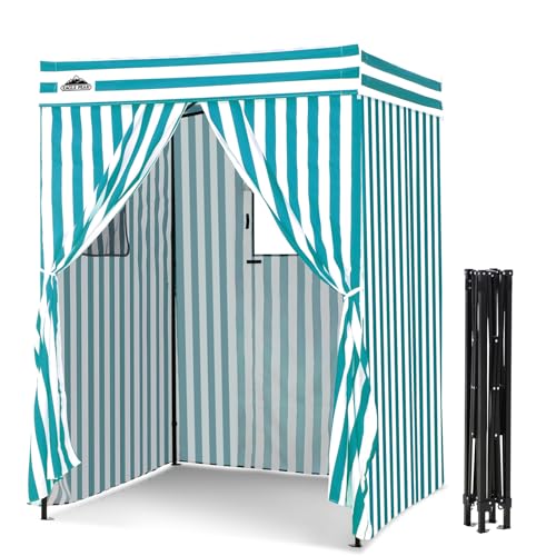 EAGLE PEAK Flex Compact 5x5 Pop-up Canopy Changing Room, Portable Privacy Dressing Room for Indoor Fashion Photoshoots, Camping, or Pool, White/Light Blue - color: White/Light Blue, size: 5x5 ft