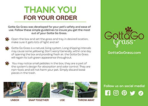 Gotta Go Grass - Real Dog Grass for Pet Training, Natural Grass Patch Potty, Refill Dog Grass Pad, Puppy Potty Training, Dog Accessories, Perfect Indoor/Outdoor Portable Potty, Pet Loo (16" x 24") - size: 1 Pack, Refill (no tray)
