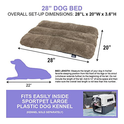 SportPet Designs Waterproof Pet Bed - Fits SportPet Plastic Dog Kennel, 28 inches - color: Large - 28"
