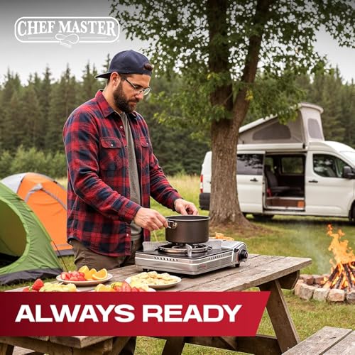 Grill Boss Dual Fuel Camp Stove - 12,000 BTU Butane & Propane Portable Stoves for Camping, Emergencies, BBQ, Hiking & Backpacking - Double Wind Guard, Instant Piezo Ignition System - 90057 - style: Stove2025