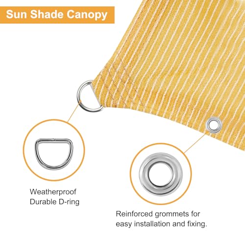 2' x 5' Yellow Sun Shade Sail Straight Edge with Grommets UV Block & Water Permeable Canopy Cover for Patio, Garden, Backyard, Yard & Outdoor - color: Yellow, size: 2' x 5'