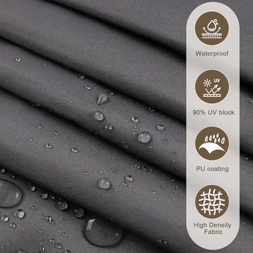 Amagenix Waterproof Sun Shade Sail 8'x10' Dark Grey Shade Canopy Curved Edge 95% UV Blocking Awning Shelter for Outdoor Patio Backyard Garden Activities,Customized - color: Dark Grey, size: 0 8' X 1 0', style: Waterproof Rectangular