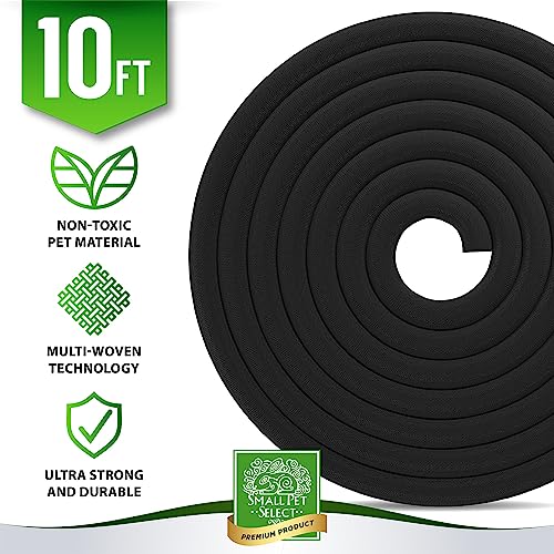 Small Pet Select Heavy Duty Cord Cover - Black, 10ft - Ultra Durable Electrical Cable and Wire Protector for Rabbits, Dogs, Cats and Other Pets - Cord Management and Animal Protection - color: Black