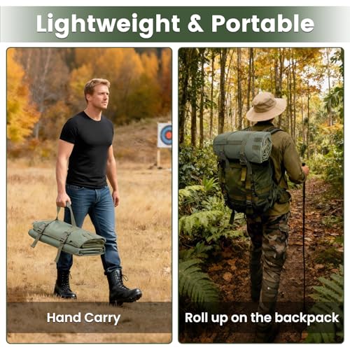 Shooting Mats Prone Padded,Extra Large Tactical Training Shooting Mat for Range Shooting & Hunting, Compact Foldable Water-Resistant Anti-Slip Base with Carry Strap Hunting Mat - color: Green