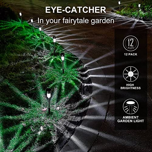 Dream Master Solar Lights Outdoor Waterproof, Stainless Steel LED Landscape Lighting, Solar Garden Lights, Outdoor Decorations for Yard, Pathway, Walkway, Patio, Lawn - 16 Pack (Cold White) - color: Cold White, size: 16 Pack