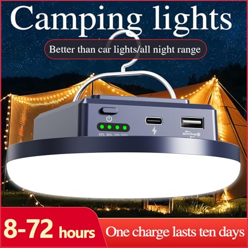Camping Lights 13200 mAh 4500 Lumens 45W Portable Gear Power Outage USB Outdoor Rechargeable Magnetic Hanging Lantern Emergency Flashlight LED Canopy Tent Light - size: 7200 mAh