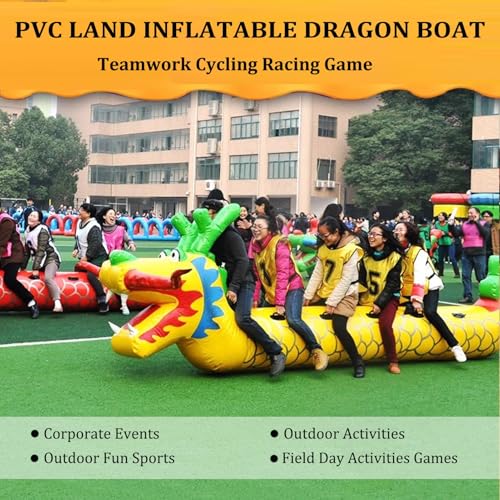 Outdoor Inflatable Dragon Boat for Team Building and Corporate Events, Easy to Carry Multiplayer Game Prop - size: 12 seats/L-7.5M