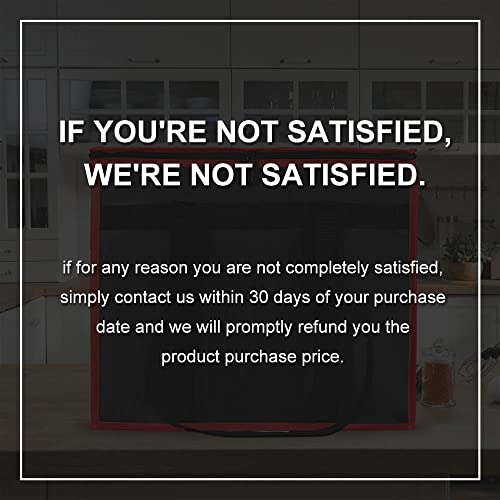 Bodaon Insulated Pizza Delivery Bag, 16" x 16" x 14" Pizza Warmer Bags for Carry Hot, Commercial Delivery Bag, Food Warmers for Parties, Pizza Pack Insulation, Pizza Carrier (Black-Red, 1Pk) - color: Red