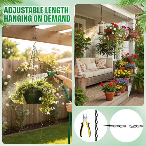 EBOOT 2 Pcs Hanging Chain for Bird Feeders, Planters, Lanterns and Ornaments (23.6 Inch,Black) - color: Black, size: 23.6 Inch